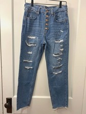 Free People We the Free Women's High Rise Button Fly Jeans Distressed Size 27