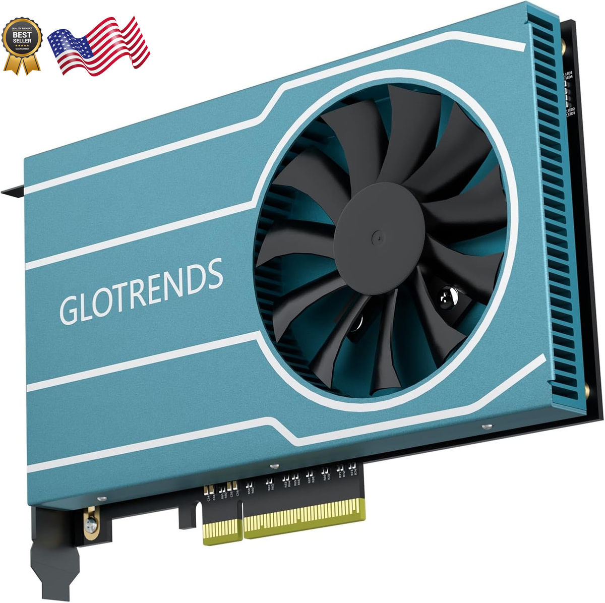 GLOTRENDS PA44 M.2 NVMe PCIe 4.0 アダプター GLOTRENDS PA44 Quad M.2 NVMe to PCIe 4.0 X8 Adapter with PCIe