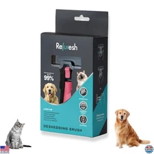Gentle Deshedding Brush for Long-Haired Dogs & Cats - Medium, Pink, Reduces