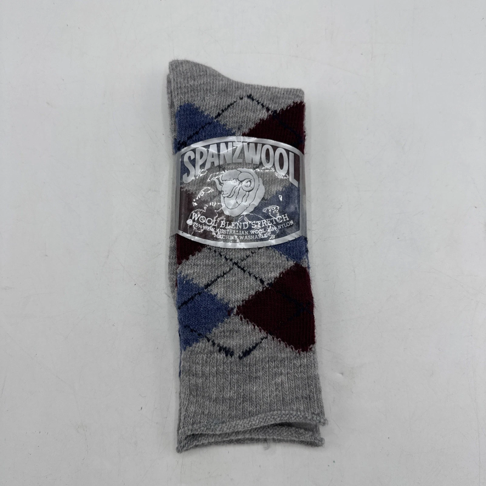 Spanzwool Socks Mens L Australian Wool Argyle Surratt Mills USA