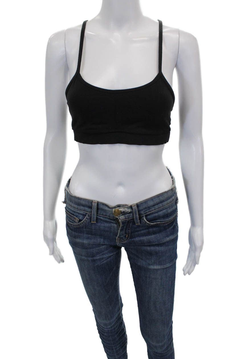 Lululemon Womens Spaghetti Strap Mesh Trim Scoop Neck Sports Bra Black Size 4Free Shipping in US $100+ Orders | $6.95 Orders Below