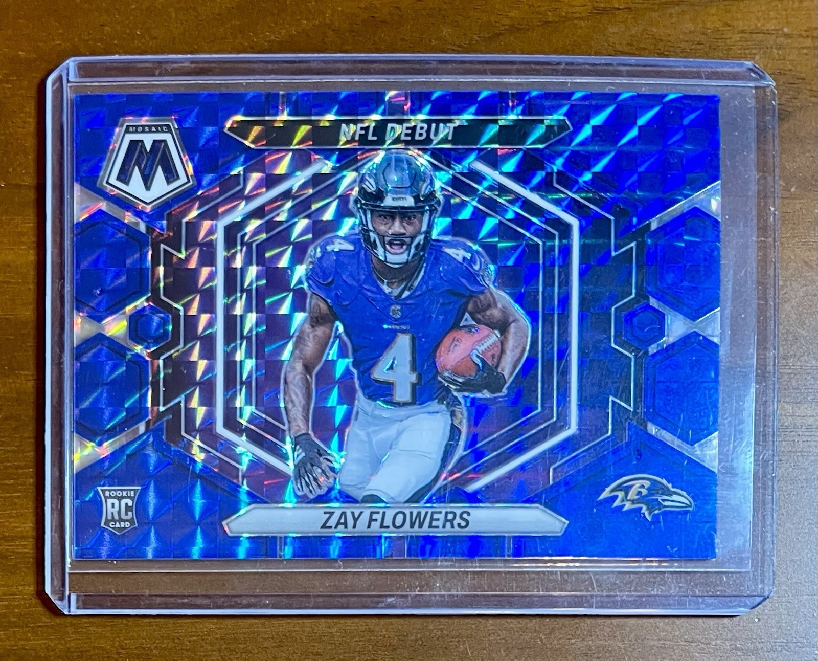 2023 Panini Mosaic NFL Debut Zay Flowers Blue Prizm /99 Rookie RC Ravens