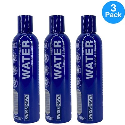 Swiss Navy Premium Water Based Lubricant 8 oz Paraben Free - 3 Pack Bundle