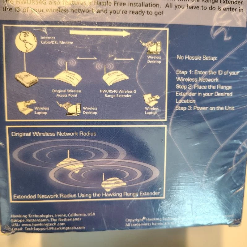  Hawking Technology Wireless G Range Extender HWUR54G Nuevo Precintado Foto 4 de 4
