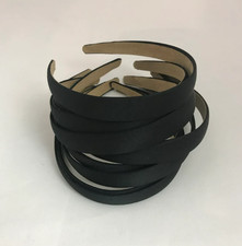 10 Black Satin Headbands Duufin 1 Inch Hard DIY Crafts, Bulk Women  Girls
