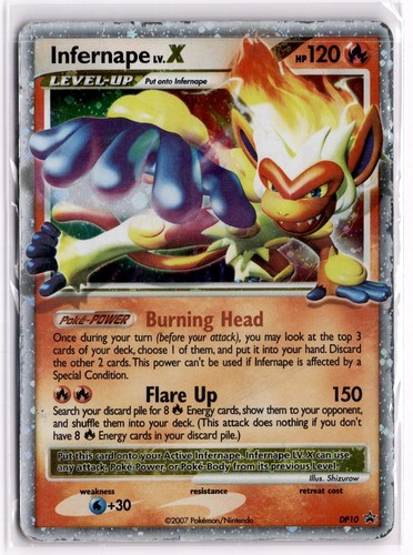 Infernape LV.X DP10 Holo Promo Diamond and Pearl Promos Pokemon Heavily Played