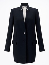JIGSAW  black wool Chip Rever Coat Size 10 Smart Work Classic 