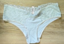 NWT Victoria's Secret Mint Green Cotton Lace Front Back Seam Cheeky Panties XL