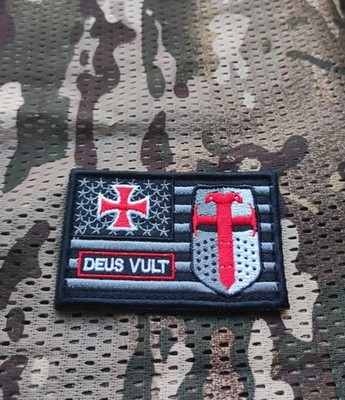 Deus Vult Patch der Tempelritter USA Hook and loop scratch