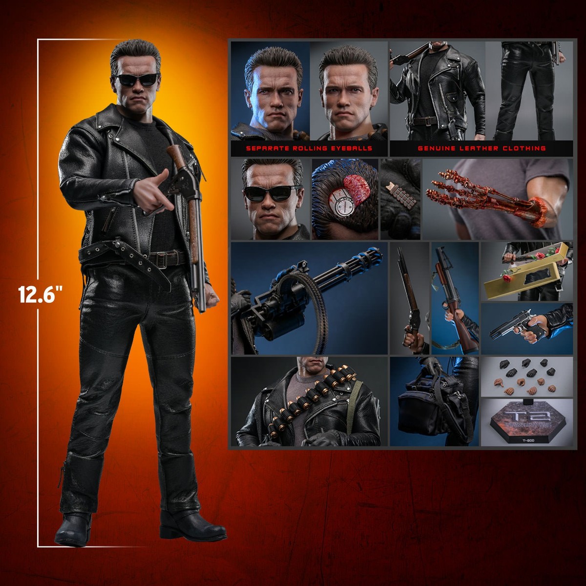 Hot Toys Terminator 2 T-800 2.0 1:6 Scale Action Figure (MMS795) - New