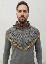 Chainmail Collar Medieval 9mm Flat Ring Riveted washer cosplay costume LARP