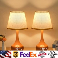 Pink 17'' Table Lamps Set of 2 Touch 3-Way Dimmable Living Room Bedroom Bedside