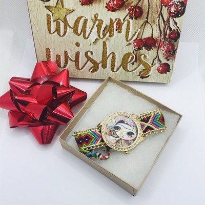 Frida Kahlo Multicolor Fabric Band Dial Analog Women's Wristwatch