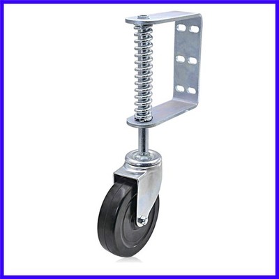 5-Inch Spring Loaded Gate Caster - 250lb Heavy Duty Self-Adjusting Wheel with...