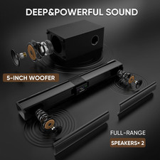 Sound Bar for Smart TV with 5.25 Inch Subwoofer, 100W 24 Inch Soundbar for TV...