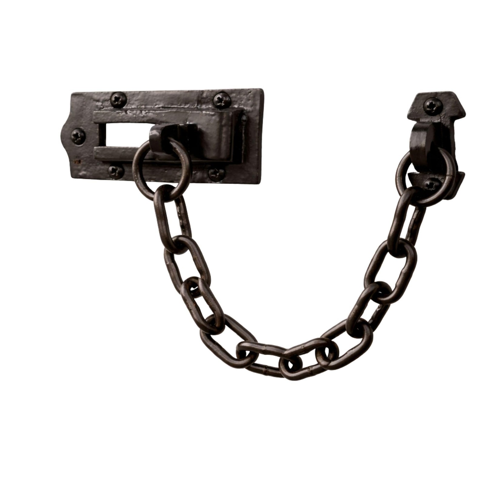 UAP Cast Iron Sliding Door Chain Security Latch for Front 240mm, Black
