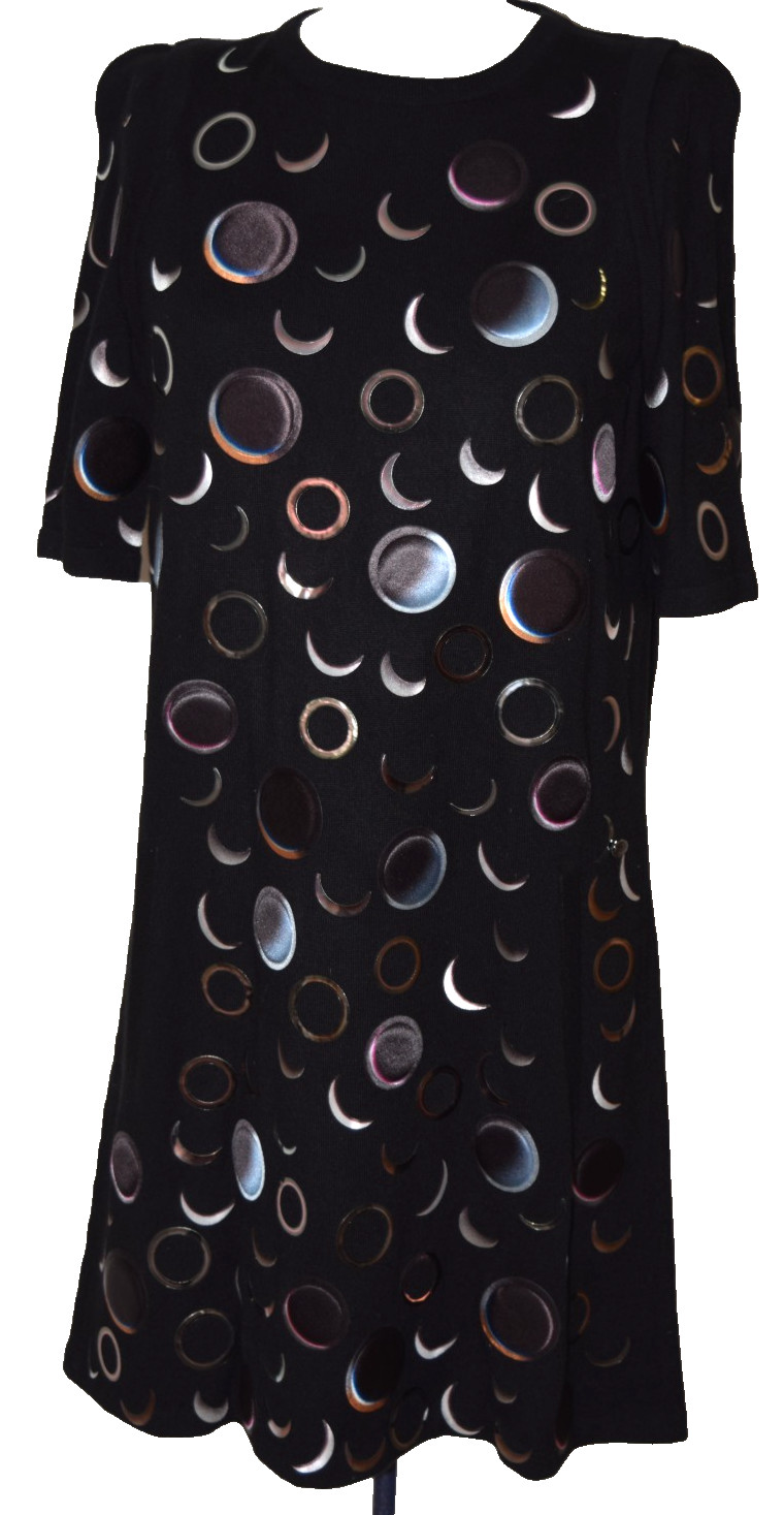 CHANEL BLACK SHORT SLEEVES CASHMERE CREW NECK DRESS SZ 44  # P43319k04446 thumbnail 2