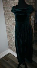 NEW Lulus I'm Enchanted Off the Shoulder Green Velour Maxi Cocktail Dress SZ M