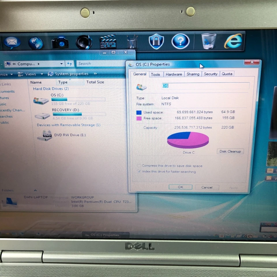 Laptop retro para juegos Dell Inspiron 1420 Pentium D 1,86 GHz 3 GB de RAM (Windows Vista) Foto 4 de 4