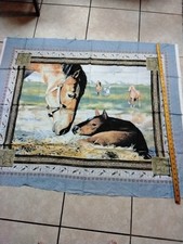 Horse and Foal Cotton fabric panel 33x39 inches