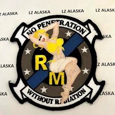 USMC AVIATION VMAQ-4 "NO PENETRATION WITHOUT RADIATION " TAIL CODE RM PATCH (MC)