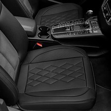 2pack Leather Car Seat Cover,Bottom Seat Covers for Cars,Front 2 PCS Black