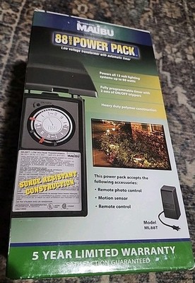 MALIBU ML88T 88w Power Pack Timer Low Voltage Transformer 88 Watt Intermatic NOS