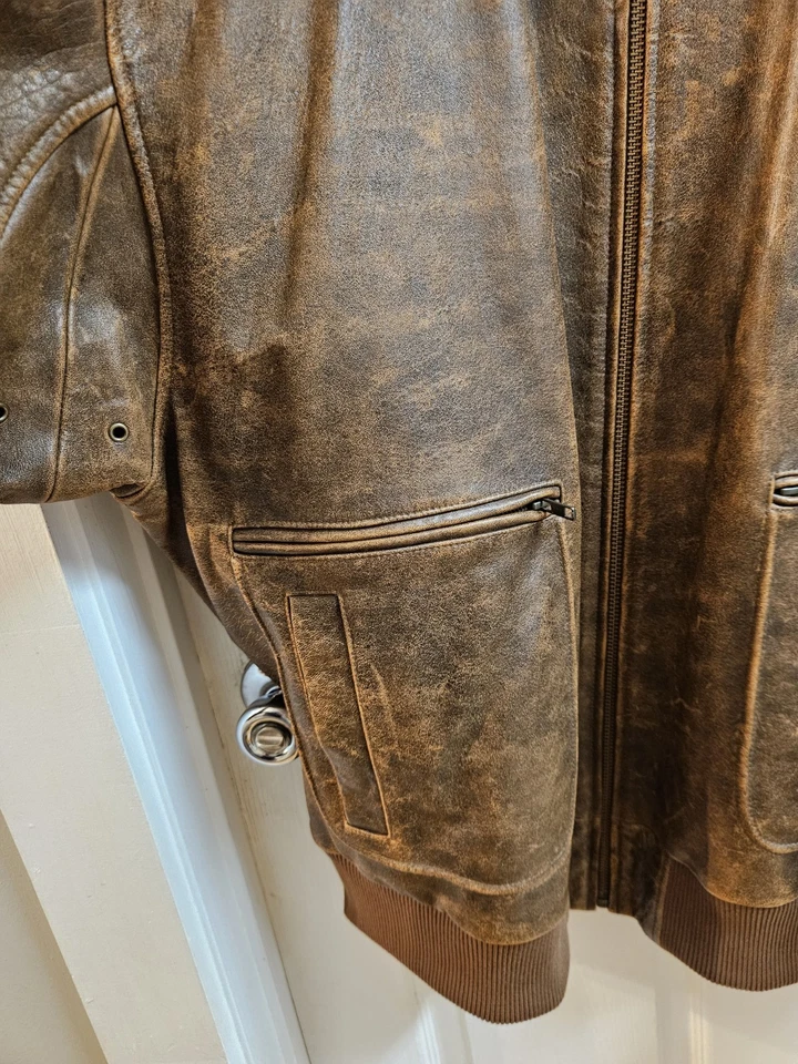 SCULLY Aero Squadron Leather Bomber Jacket Adult Mens 2XL New With Tags XXL NWT - Image 3 of 4
