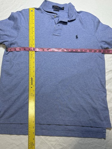 Polo Ralph Lauren Polo Shirt Men's Large Blue Pima Soft Touch Short Sleeve - Picture 3 of 10