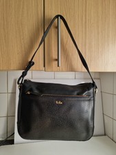 TULA DESIGNER WOMENS BLACK REAL LEATHER SATCHEL TOTE HOBO SHOULDER HANDBAG