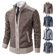 Cardigan sweater coat men's 2023 new autumn and winter thick warm collar sweater