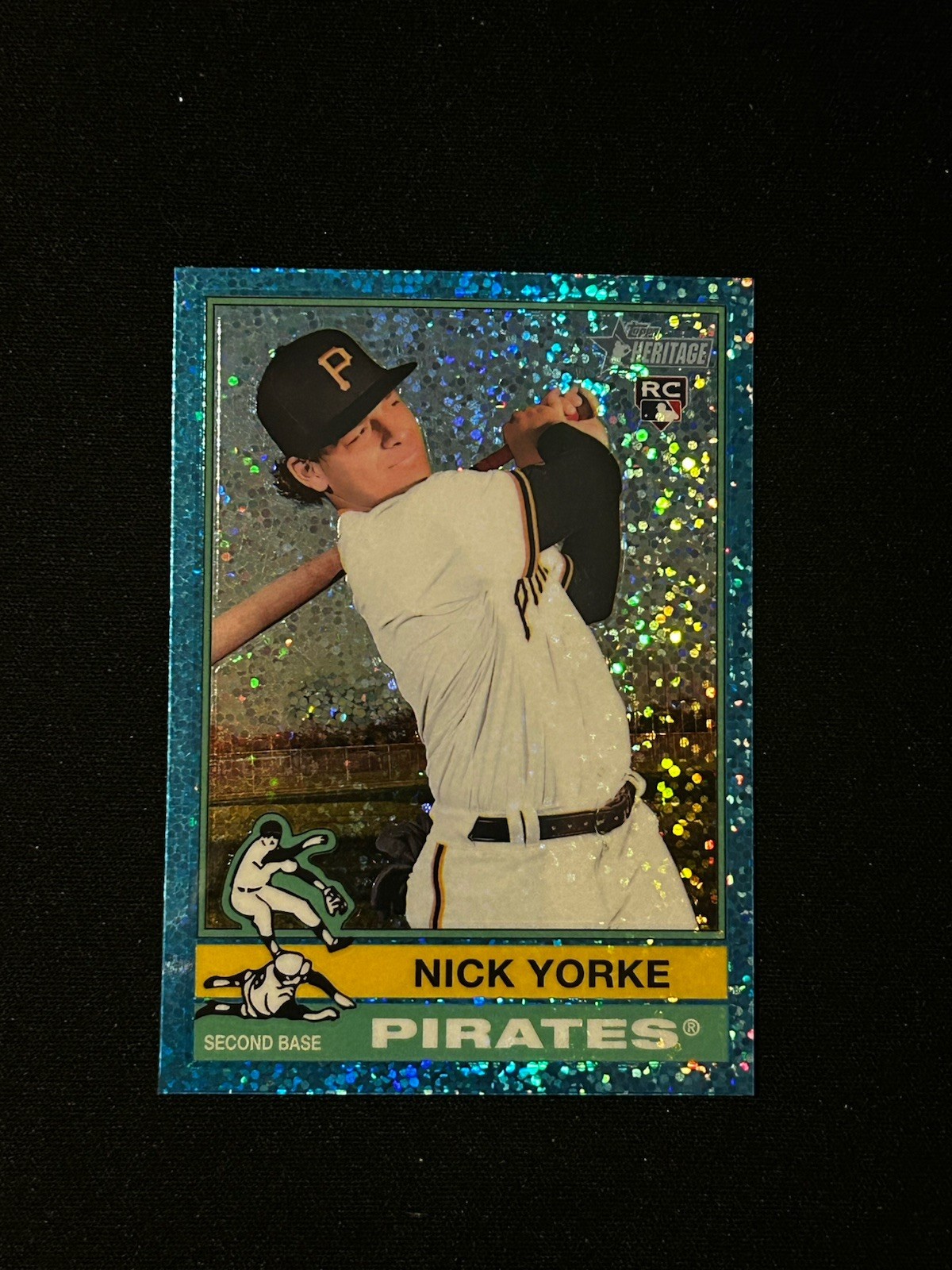 2025 Topps Heritage Chrome Light Blue Sparkle #80 Nick Yorke Pittsburgh Pirates