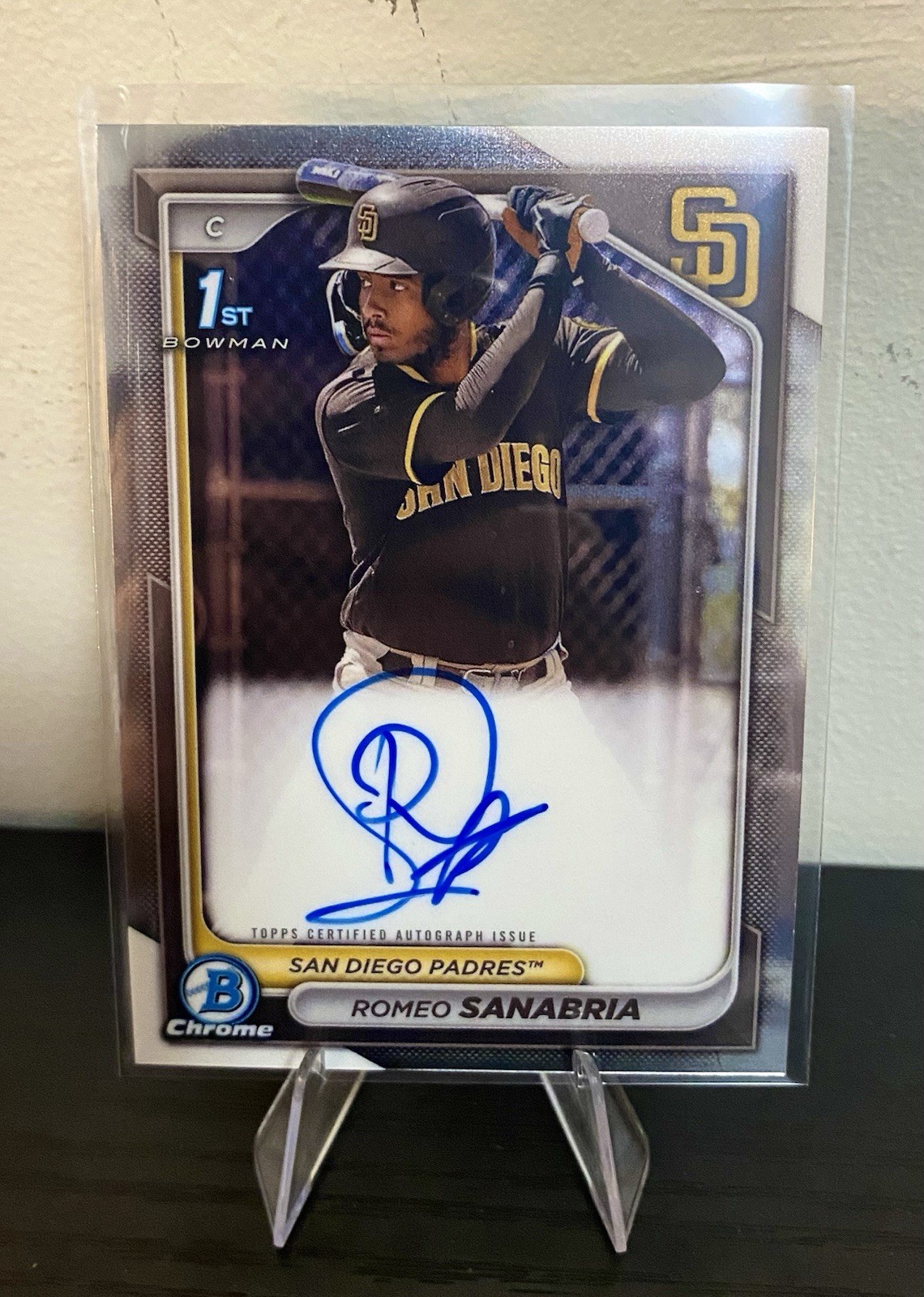 2024 Bowman Chrome Prospects Romeo Sanabria 1st Auto #CPA-RS San Diego Padres NM