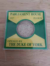 1927 King George v Australia 925 Silver Florin Coin Parliament House In Case