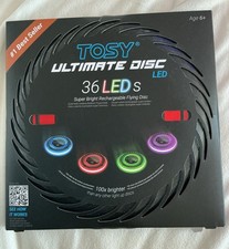 TOSY 36 LEDs Ultimate Disc Rechargeable Frisbee Red Super Bright NEW USB-C