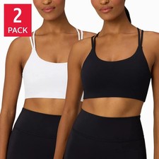 Fabletics Women's Sports Bra 2-Pack Black/White Sz L New