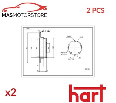 BREMSSCHEIBEN SATZ PAAR HINTEN HART 224 385 2PCS H NEU OE QUALITÄT