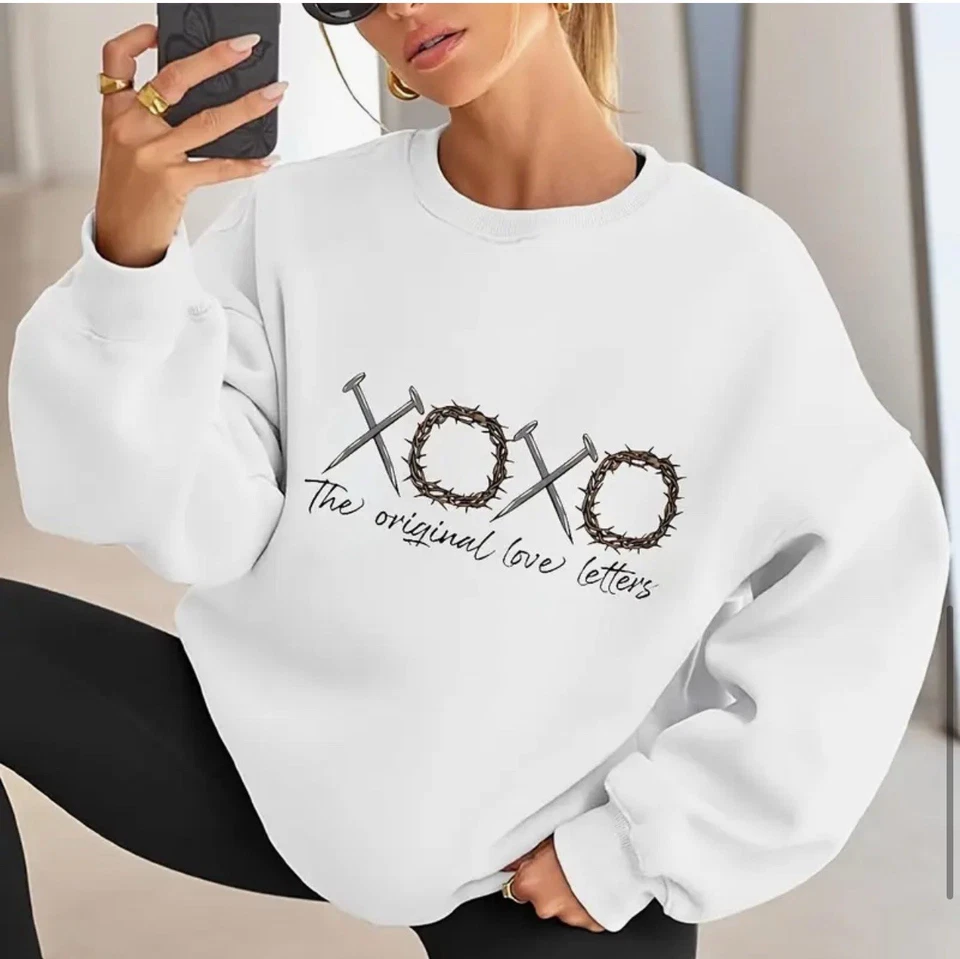 XOXO Las Cartas de Amor Originales Jesús CAMISETA HIERRO TÉRMICO ON Religioso Cristiano Foto 4 de 4