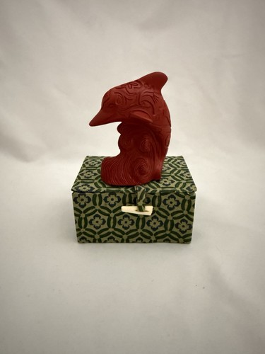Lenox Chinese Red Cinnabar 2 ¾” Dolphin Figurine With Original Box