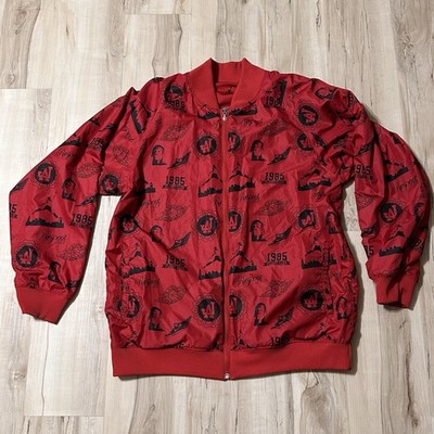 Nike 1985 Flight Club Air Jordan Jacket Men's L Print All Over Reversible Red