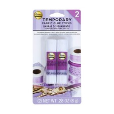 Aleene's No-Sew Temporary Fabric Glue Sticks, .28oz 2-Pack Clear 