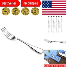 Durable 18/10 Stainless Steel Salad Forks - Set of 12, 7-Inch Mirror Finish