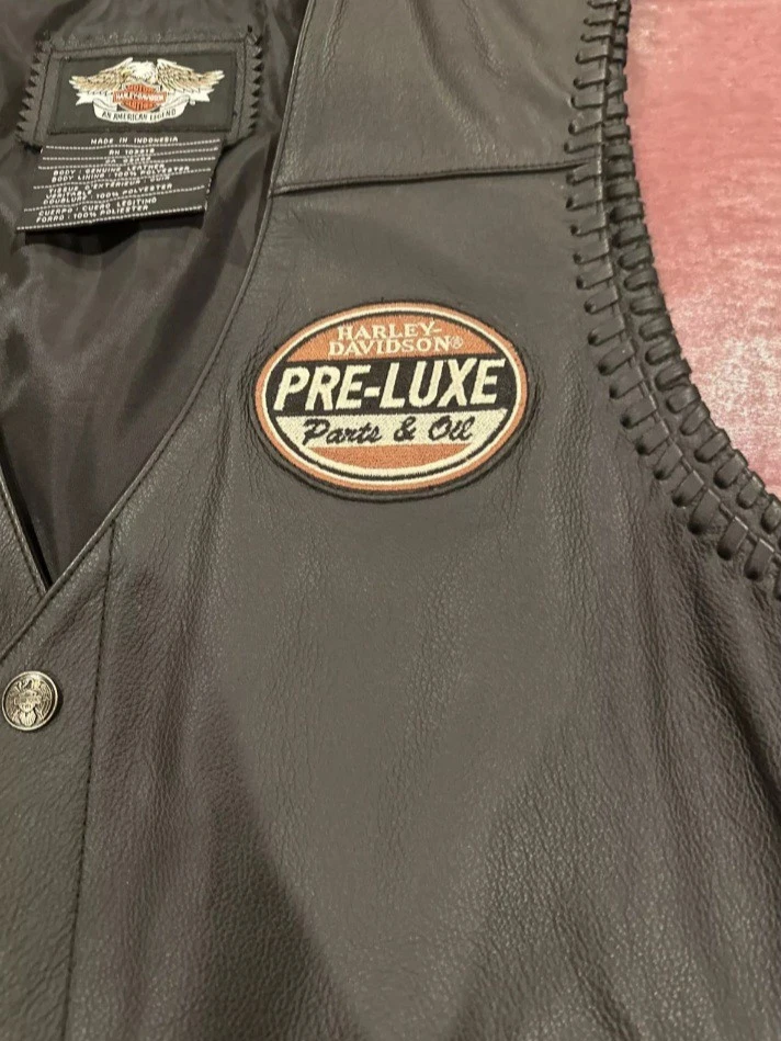 Chaleco de cuero Harley-Davidson para hombre pre-lujo motociclista café corredor talla XXL Foto 4 de 4