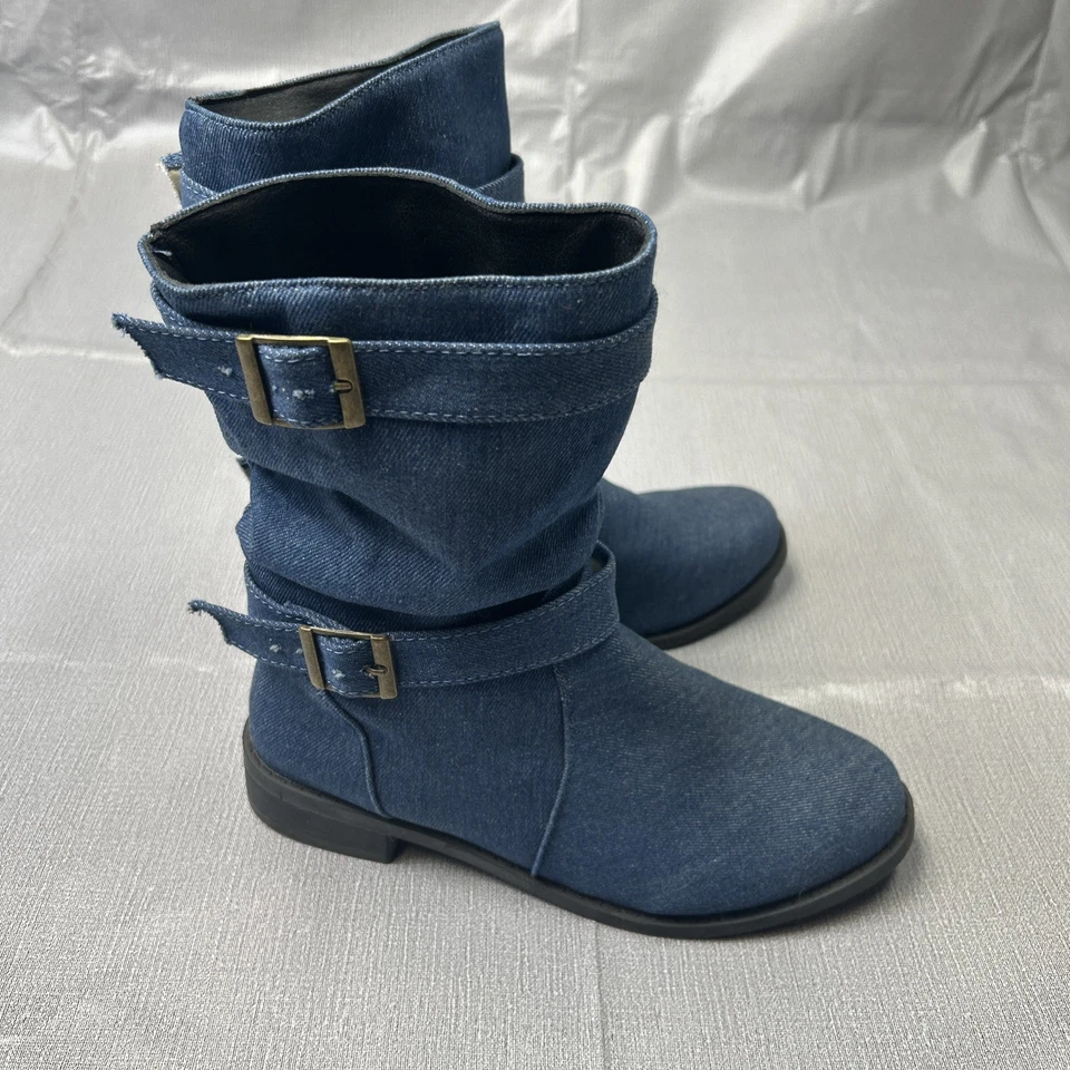 Женские туфли 6,5 милый и комфорт круглый носок плоский громоздкий середины икры колена загрузки - Изображение 4 из 4