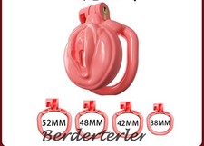 Male Chastity Cage Sissy Abstinence Restraint CB Lock Pink Cage Chastity Device
