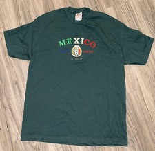 Mexico Soccer 2002 World Cup Korea Japan Spellout Shirt Futbol XL Rare VTG Y2K
