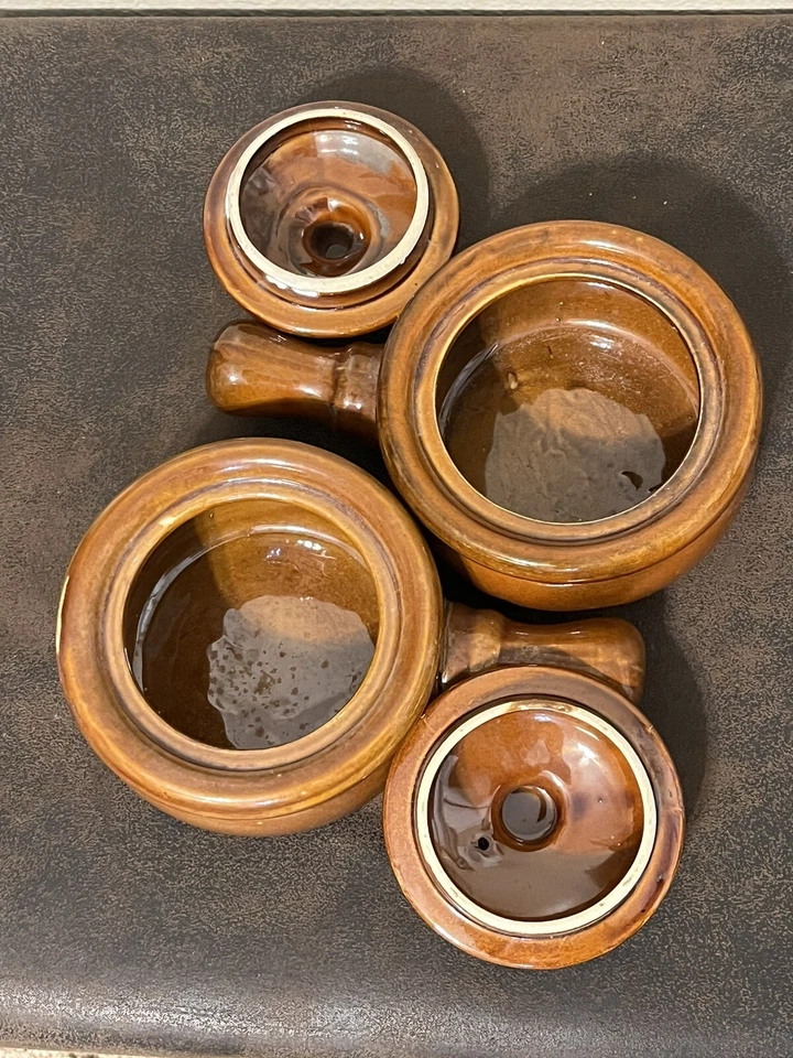 Set Of 2 - French Onion Soup Bowls w/ Handles Chaozhou Stoneware Tea Coffee Pots - Image 2 of 4