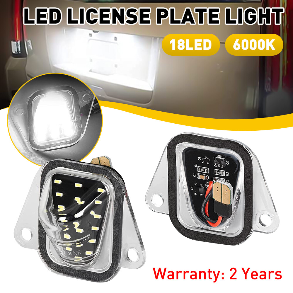 Car & Truck License License Plate Frames 2x White LED License Plate Light Kit For 2007-2014 Chevy Tahoe Suburban GMC Yukon Licence Plate Light - Foto 4