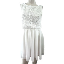 Alythea Dress Womens S Fairycore Crochet Tank Blouson Bride After Party White