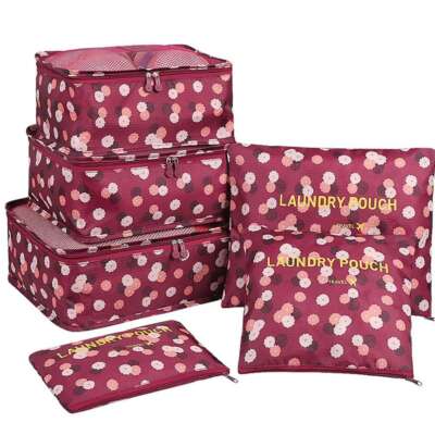6pcs Foldable Packing Cubes Set Travel Storage Bags Suitcase Luggage Organizer